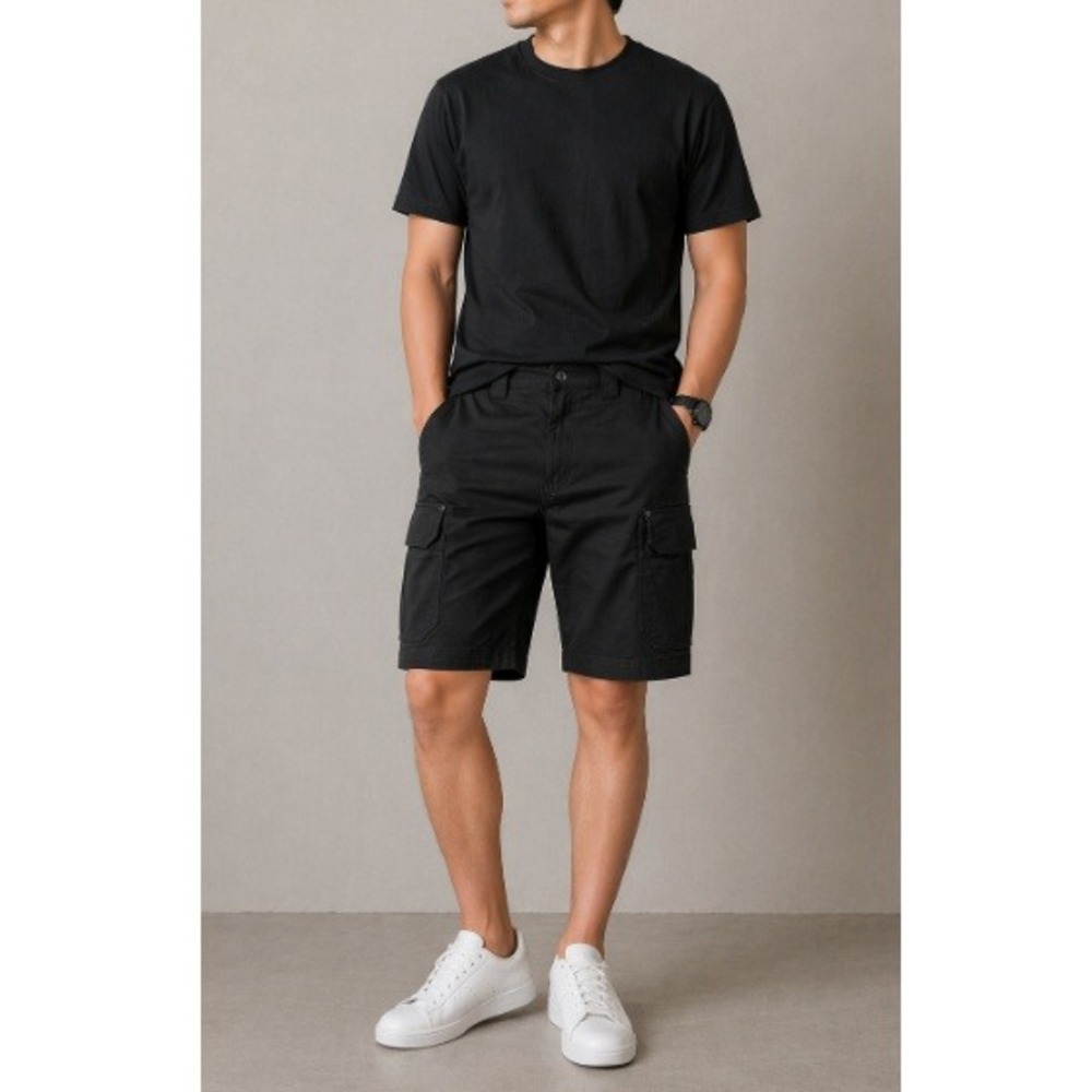 Duluth Trading Men's Black Flex Fire Hose Relaxed 11" Cargo Shorts Size 38 NWT